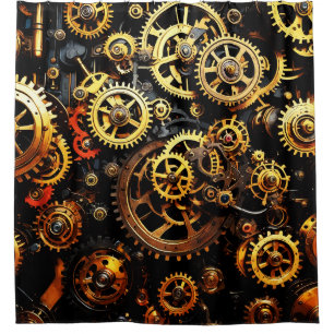 Steampunk Clockwork Gears 1004 Shower Curtain