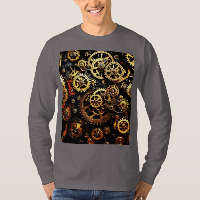Steampunk Clockwork Gears 1004 T-Shirt (Front)