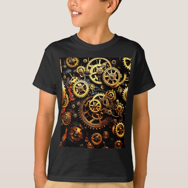 Steampunk Clockwork Gears 1004 T-Shirt (Front)