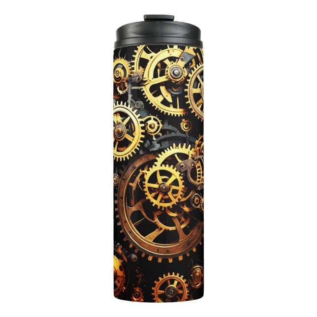 Steampunk Clockwork Gears 1004 Thermal Tumbler (Front)