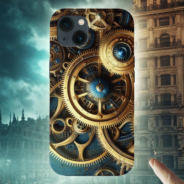 Steampunk Clockwork Gold and Teal Case-Mate iPhone Case (Creator Uploaded)