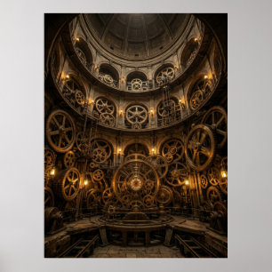 Steampunk Clockwork Machine Hall Poster