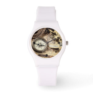 steampunk coastal beach nautical antique compass watch