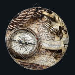 steampunk coastal nautical rope antique compass dartboard<br><div class="desc">steampunk coastal nautical rope antique compass accessories.</div>