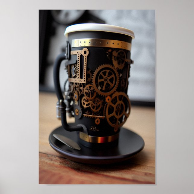 Steampunk Coffee Cup Poster (Front)