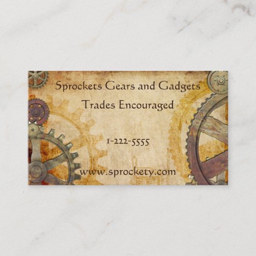 Steampunk Cogs and Gears Business Card
