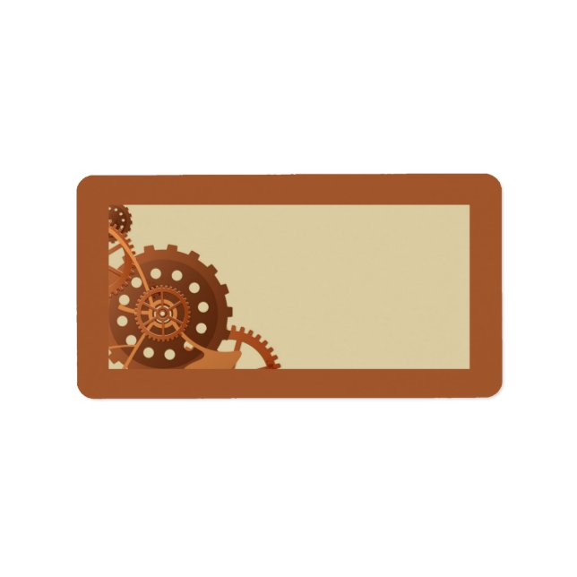 Steampunk Cogs Gears Wedding Mailing Address Label (Front)