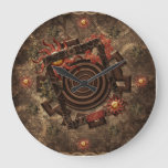 Steampunk Cogs Large Clock at Zazzle