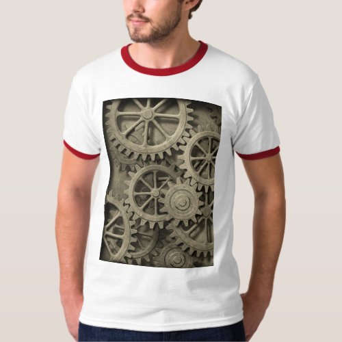 Steampunk Cogwheels Ringer T_Shirt