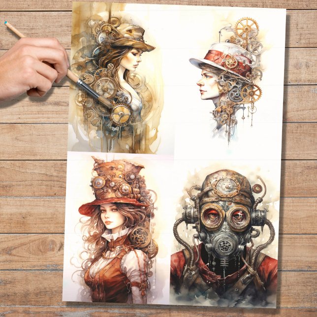 Steampunk Collage 1 Decoupage Paper (Creator Uploaded)