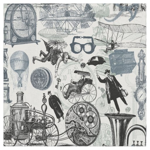 Steampunk Collage #2 - Novelty Fabric