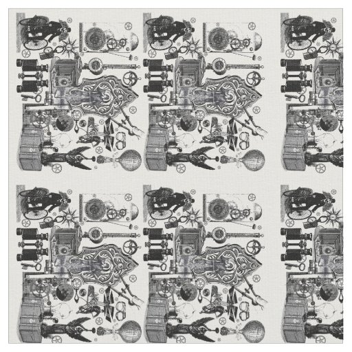 Steampunk Collage #3 - Novelty Fabric