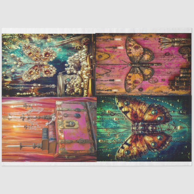 Steampunk Collage by Elsie Lane Tissue Paper (Front)