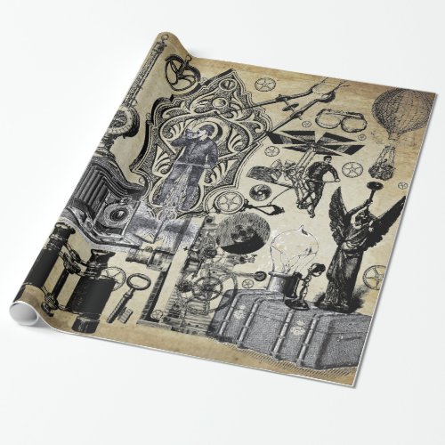 Steampunk Collage Gift Wrap