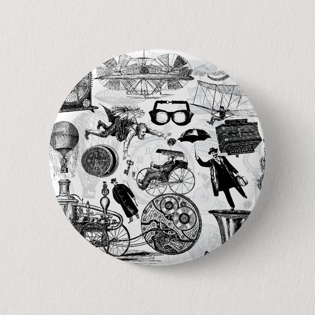 Steampunk Collage Number 2 Button (Front)