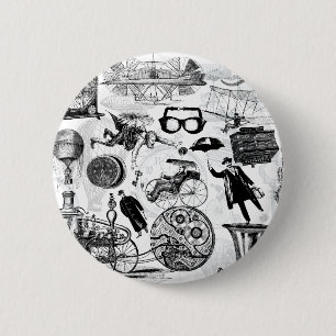 Steampunk Collage Number 2 Button