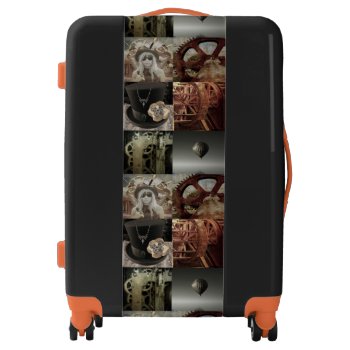Steampunk Collage Unique Travel Suitcase by SteampunkTraveller at Zazzle