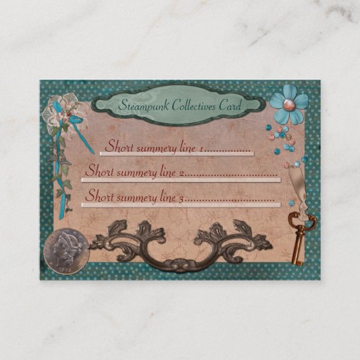 Customizable Steampunk Collectives for Web or Local Business Business Card Templates