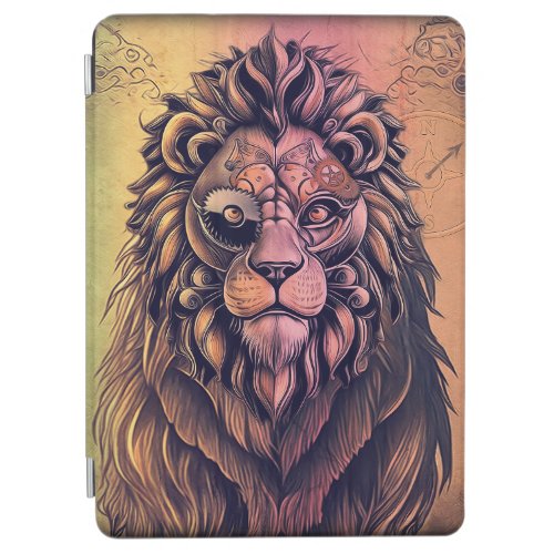 Steampunk Color Gradient Rustic Lion iPad Air Cover