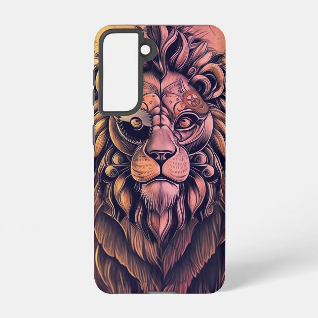 Steampunk Color Gradient Rustic Lion Samsung Galaxy Case (Back)