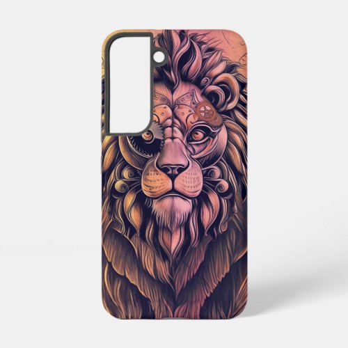 Steampunk Color Gradient Rustic Lion Samsung Galaxy S22 Case