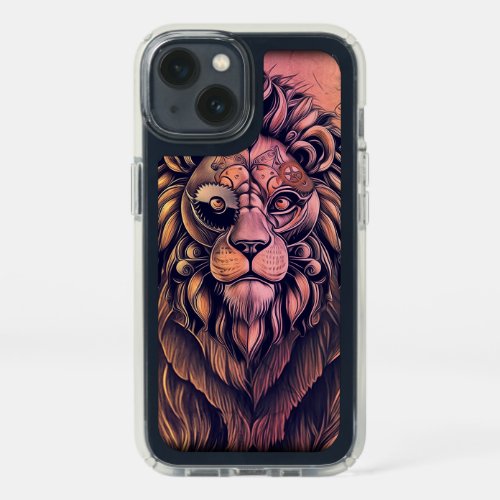 Steampunk Color Gradient Rustic Lion Speck iPhone 13 Case