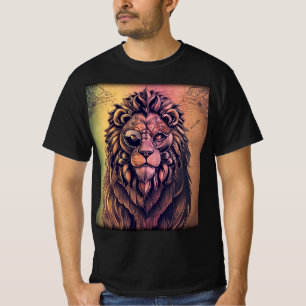 Steampunk Color Gradient Rustic Lion T-Shirt
