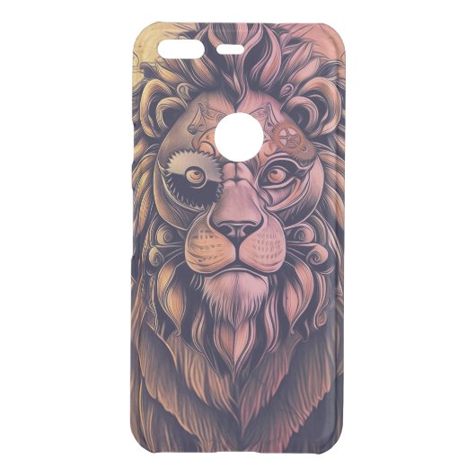 Steampunk Color Gradient Rustic Lion Uncommon Google Pixel Case (Back)