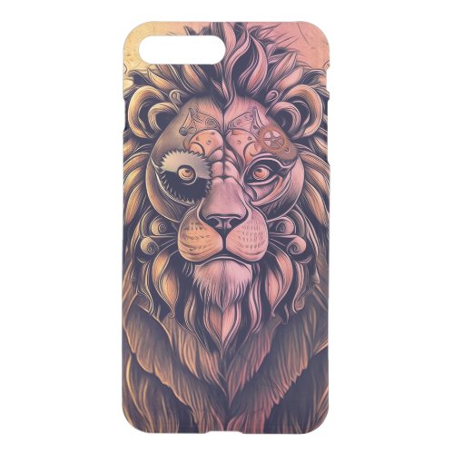 Steampunk Color Gradient Rustic Lion iPhone 8 Plus7 Plus Case