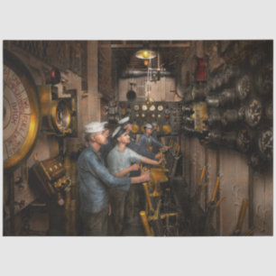 Steampunk - Controls on the USS Washington 1920 Tissue Paper