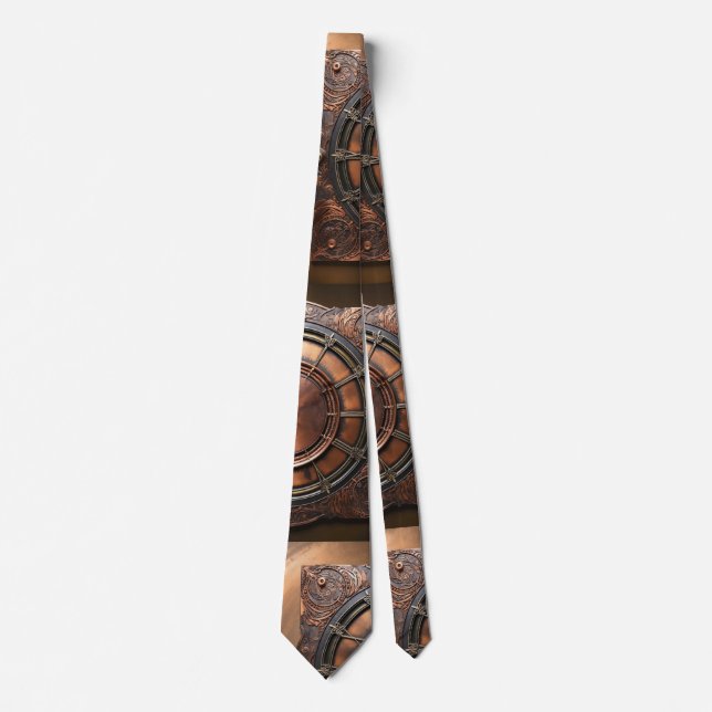 Steampunk Copper Time Face Neck Tie (Front)