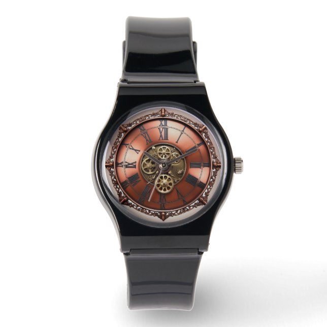 Steampunk Copper Time Face Watch (Front)