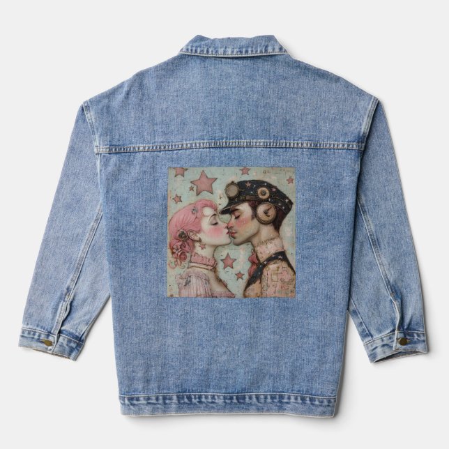 Steampunk Couple  Denim Jacket (Back)