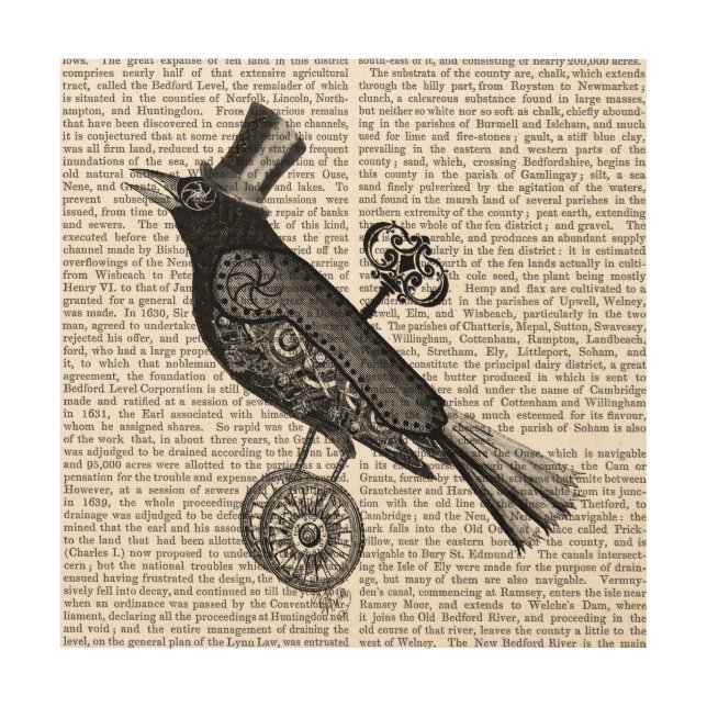 Steampunk Crow Wood Wall Art (Front)
