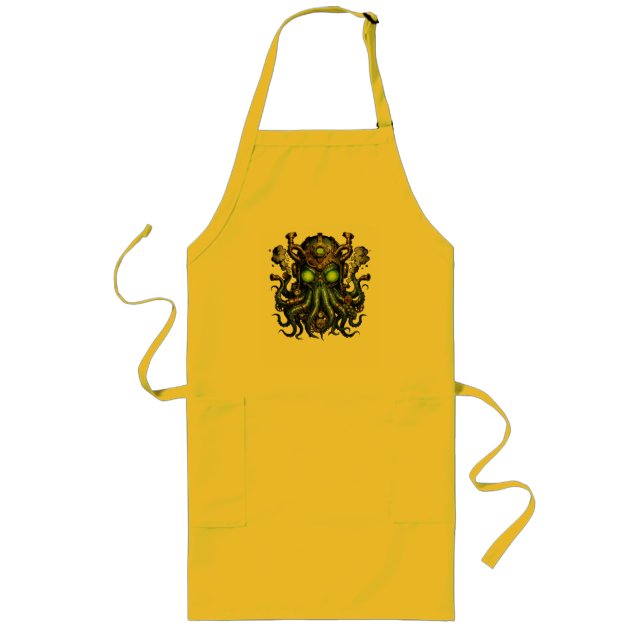 Steampunk Cthulhu monster  Long Apron (Front)