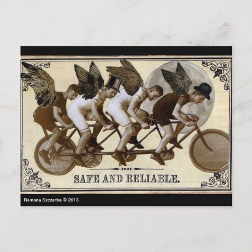 Steampunk Cyclists Postcard