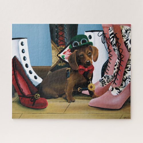 Steampunk Dachshund Shoes Botts Victorian  Jigsaw Puzzle