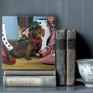 Steampunk Dachshund Wiener Dog Victorian Boots Ceramic Tile