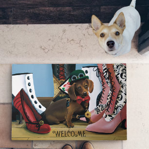Steampunk Dachshund Wiener Dog Victorian Boots Doormat