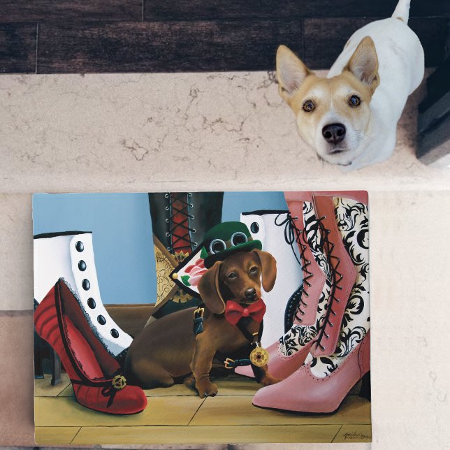 Steampunk Dachshund Wiener Dog Victorian Boots Doormat (Creator Uploaded)