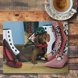 Steampunk Dachshund Wiener Dog Victorian Boots Jigsaw Puzzle
