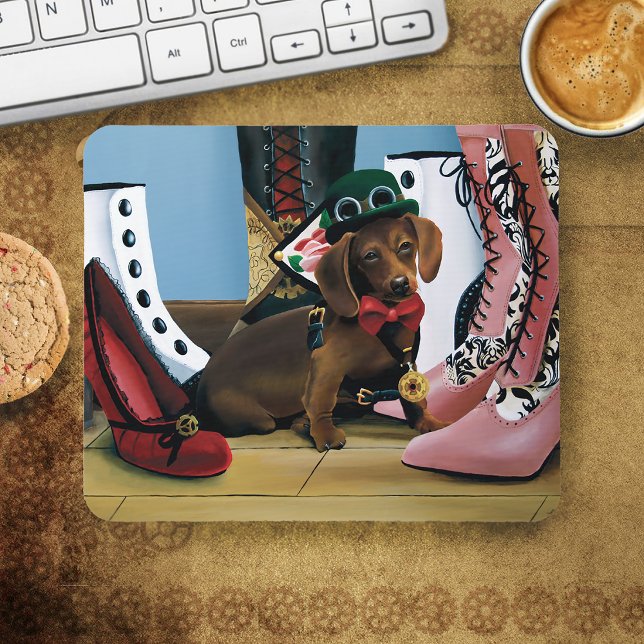 Steampunk Dachshund Wiener Dog Victorian Boots Mouse Pad (Creator Uploaded)