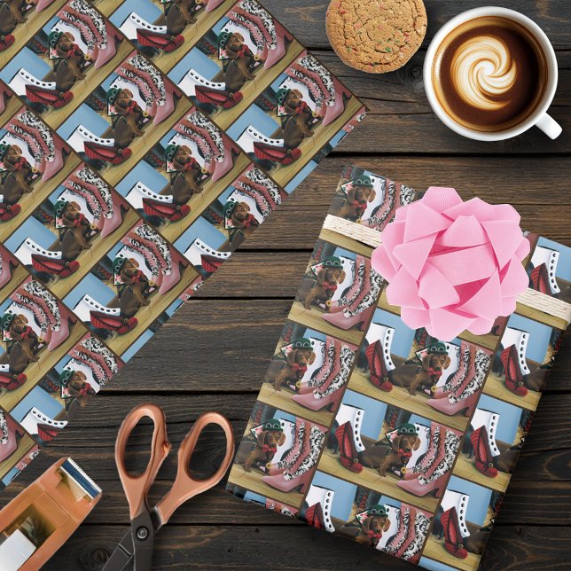 Steampunk Dachshund Wiener Dog Victorian Boots Wrapping Paper (Creator Uploaded)