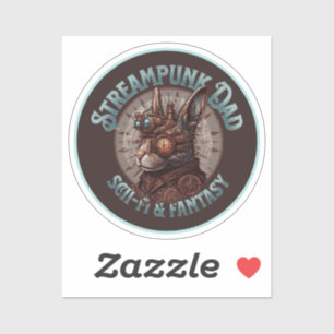 Steampunk Dad Rabbit Sticker