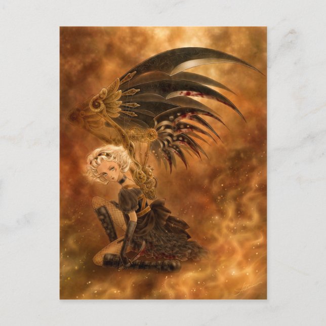 Steampunk Dark Angel Postcard (Front)