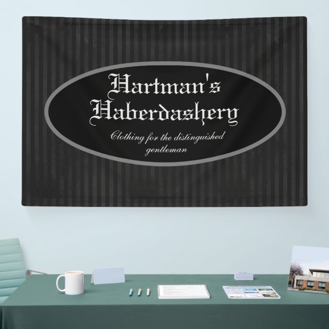 Steampunk Dark Gray Striped Custom Banner (Tradeshow)