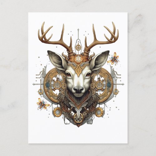 Steampunk Deer Postcard