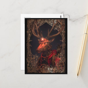 Steampunk Deer Vintage Style Postcard