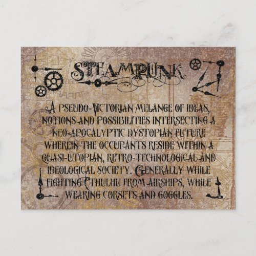 Steampunk Definition Postcard