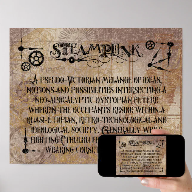 Steampunk Definition Poster | Zazzle